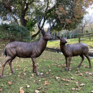 Stag & Doe Bronze Sculptures Lifestyle 1 | Avant Garden Bronzes