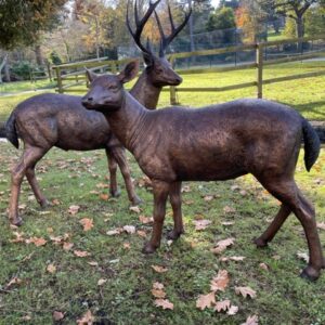 Stag & Doe Bronze Sculptures Lifestyle 3 | Avant Garden Bronzes
