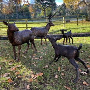 Stag, Doe & Fawns Bronze Sculptures Lifestyle 5 | Avant Garden Bronzes