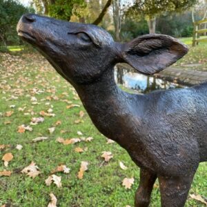 Fawn Deer Upright Legs Bronze Sculpture 3 | Avant Garden Bronzes