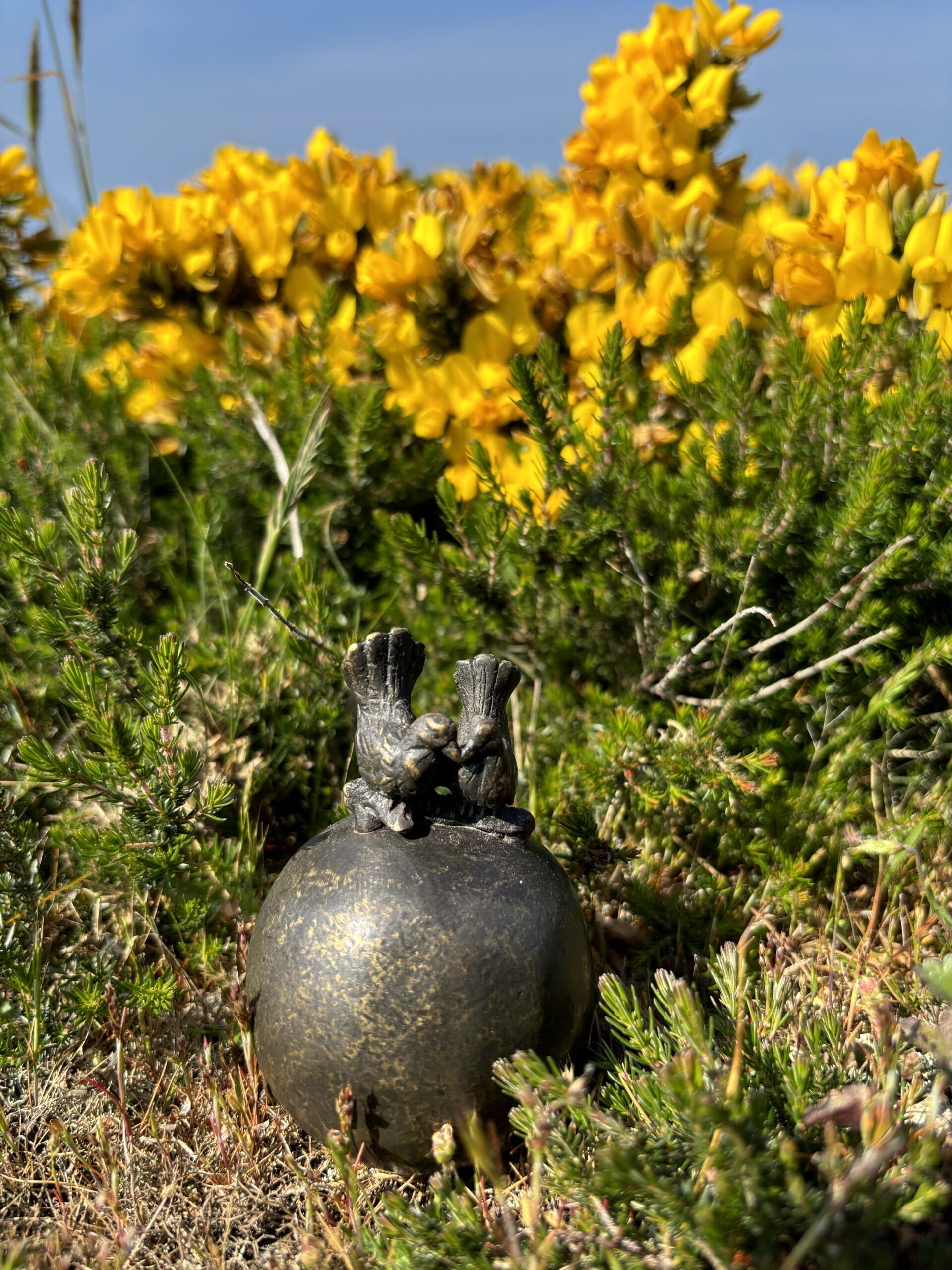 Love Doves Mini Cremation Urn Memorial For Ashes Bronze Sculpture MESU 19