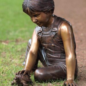 Boy & Tortoise Bronze Fountain Garden Water Feature Sculpture FO 7 11 | Avant Garden Bronzes