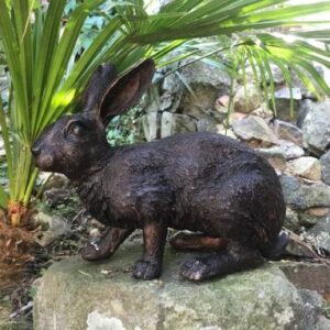 Bright Eyes Rabbit Sculpture Solid Bronze Statue 17 | Avant Garden Bronzes