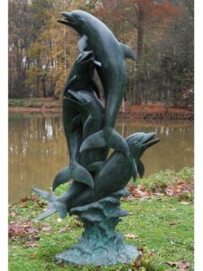 Bronze Dolphin Pod Fountain Sculpture Water Feature FO 12 1 | Avant Garden Bronzes