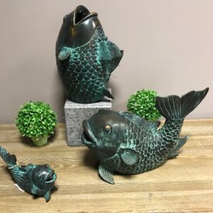 Bronze Fish Water Feature Koi Carp Fountain Sculpture 2 | Avant Garden Bronzes