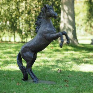 Bronze Horse Sculpture Rearing Natural Finish 102cm 1 | Avant Garden