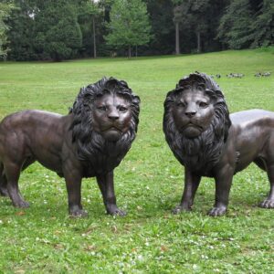 Bronze Lions Sculpture Wild Cats Pair WI 9 1 | Avant Garden Bronzes