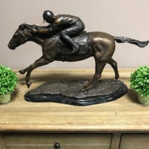 Bronze Racehorse Jockey Sculpture 2 | Avant Garden Bronzes