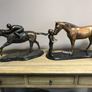 Bronze Racehorse Jockey Sculpture 3 | Avant Garden Bronzes