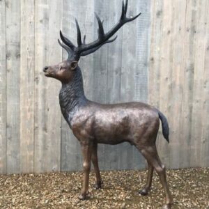 Bronze Royal Stag Wild Deer Standing Lifesize 6' WI 4 3 | Avant Garden Bronzes