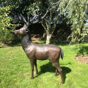 Bronze Royal Stag Wild Deer Standing Lifesize 6' WI 4 4 | Avant Garden Bronzes