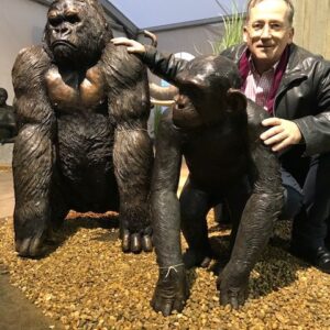 Bronze Sculpture Chimpanzee 77cm 3 | Avant Garden Bronzes