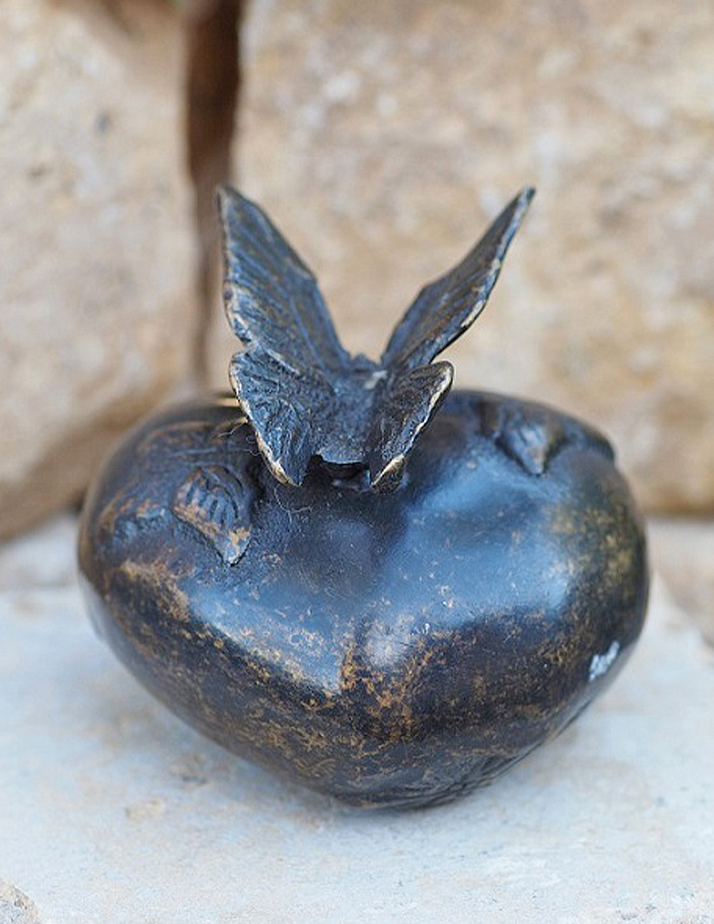 Cremation Urn Butterfly Memorial Mini Heart Solid Bronze MESU 24 1 | Avant Garden