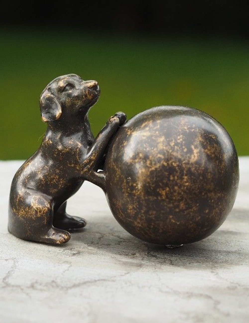Cremation Urn Memorial Dog & Ball For Ashes Bronze Sculpture MESU 37 1 | Avant Garden Bronzes