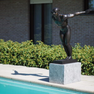 Diving In Solid Bronze Male Swimmer Sculpture 1 | Avant Garden Bronzes