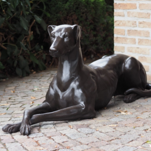 Guard Dog Facing Right Regal Lying Hound Bronze Sculpture DO 20 1 | Avant Garden Bronzes