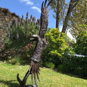 Raptor Bird In Flight Bronze Eagle Sculpture BI 87 3 | Avant Garden Bronzes