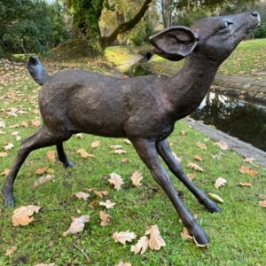 Fawn Deer Splayed Legs Bronze Sculpture 1 | Avant Garden Bronzes