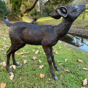 Fawn Deer Upright Legs Bronze Sculpture 2 | Avant Garden Bronzes