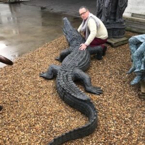 FO 1 Solid Bronze Alligator Fountain Sculpture 6 | Avant Garden Bronzes