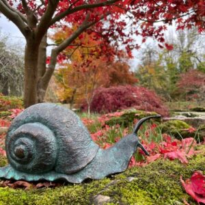 Garden Snail Solid Bronze XL Verdigris Sculpture 4