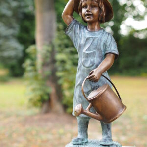 Girl Watering Fountain Bronze Sculpture Water Feature 1 | Avant Garden Bronzes