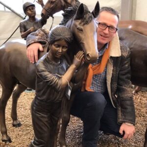 Bronze Girl Holding Pony Equestrian Horse Sculpture HO 6 3 | Avant Garden Bronzes