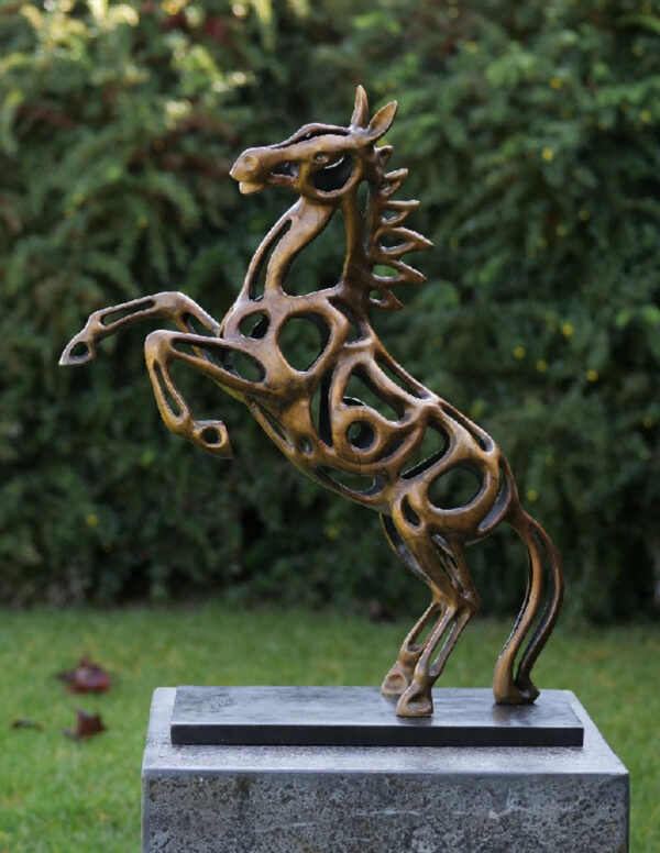 HO 8 Solid Bronze Sculpture Horse Rearing Modern 56cm (1) | Avant Garden