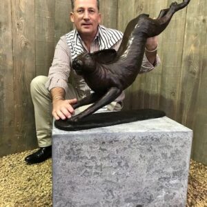 MI 72 Solid Bronze Field Hare Sculpture 85x18x72cm 2 | Avant Garden Bronzes