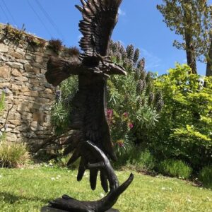 Raptor Bird In Flight Bronze Eagle Sculpture BI 87 2 | Avant Garden Bronzes