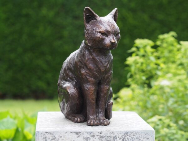 House Cat Sitting Bronze Sculpture CA 18 1 | Avant Garden Bronzes