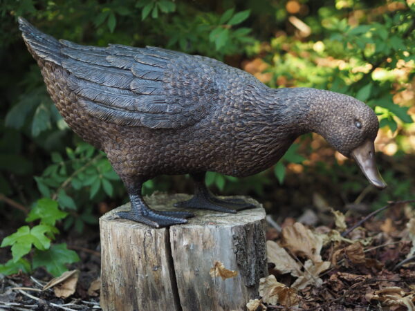 Bronze Bird Farmyard Duck Feeding Sculpture BI 47 1 | Avant Garden Bronzes