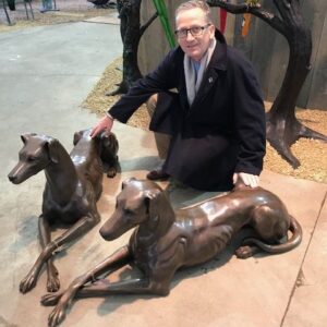 Guard Dog Facing Right Regal Lying Hound Bronze Sculpture DO 20 2 | Avant Garden Bronzes