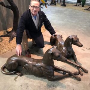 Guard Dog Facing Right Regal Lying Hound Bronze Sculpture DO 20 3 | Avant Garden Bronzes