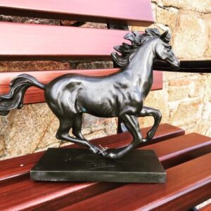 Solid Bronze Horse Galloping Sculpture 30x38cm HO 26