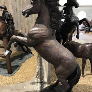 Solid Bronze Horse Rearing Sculpture HO 25