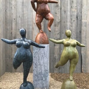 Solid Bronze Sculptures Nude Ladies Dancing 1 | Avant Garden