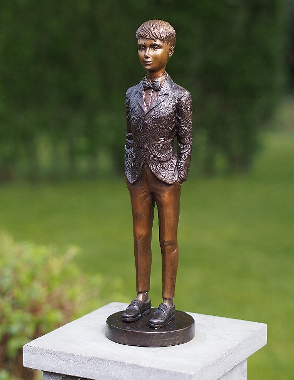 Handsome Young Man Suited Boy Bronze Sculpture BO 42 1 | Avant Garden Bronzes