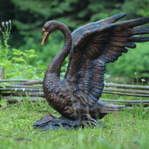 Exotic Bronze Swan Fountain Wingspread Sculpture Water Feature FO 3 1 | Avant Garden Bronzes
