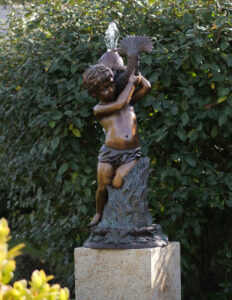 Solid Bronze Water Boy With Fish Fountain Sculpture 1 | Avant Garden