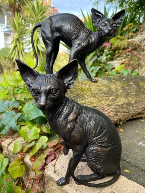 Sphynx Cats Lifestyle Bronze Sculpture 2 | Avant Garden Bronzes