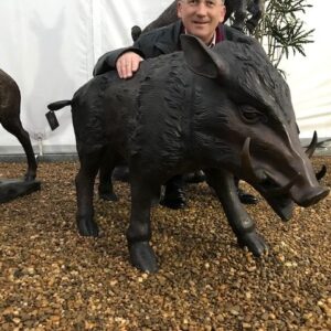 WI 11 Solid Bronze Boar Large Sculpture 2 | Avant Garden Bronzes