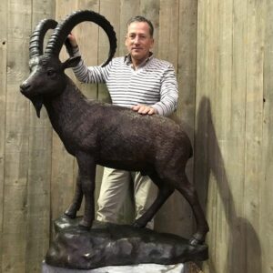WI 54 Fine Cast Solid Bronze Ibex Mountain Goat Sculpture 3 | Avant Garden Bronzes