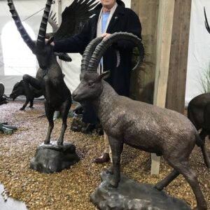 WI 54 Fine Cast Solid Bronze Ibex Mountain Goat Sculpture 5 | Avant Garden Bronzes