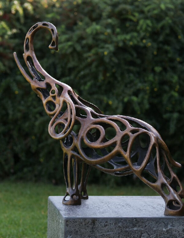 WI 62 Solid Bronze Elephant Modern Sculpture 1 | Avant Garden Bronzes
