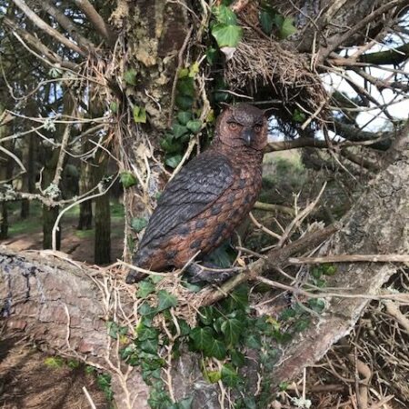 Bronze Owl Standing Sideways Sculpture Bird of Prey 8 | Avant Garden Bronzes