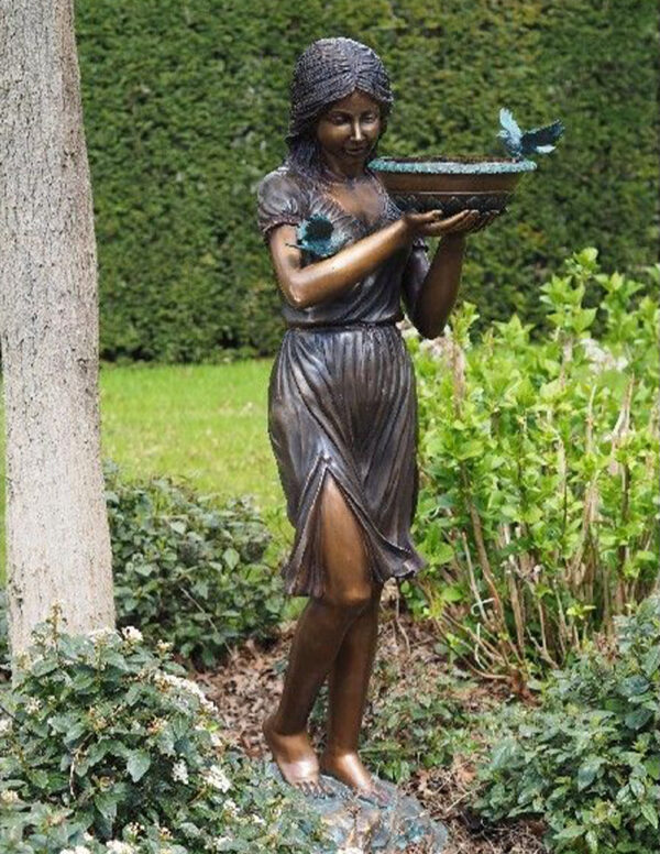 FIWO 45 Fine Cast Bronze Sculpture Woman w Dove 162cm 1 | Avant Garden Guernsey