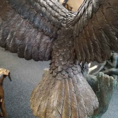 Bronze Bird Eagle Wingspread Sculpture Lifesize On Tree BI 53 7 | Avant Garden Bronzes
