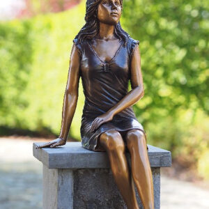 FIGI 79 Solid Bronze Young Lady Sitting Sculpture 1 | Avant Garden Bronzes