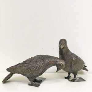 BI 66 Bronze Sculpture Feeding Pigeon Fine Cast Bronze Sculpture 4 | Avant Garden Bronzes